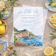Watercolor La Dolce Vita Italienische Brautparty 