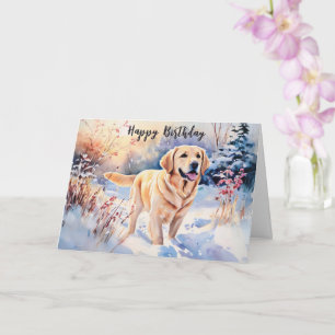Watercolor-Labrador-Hund im Schnee Alles Gute zum Karte