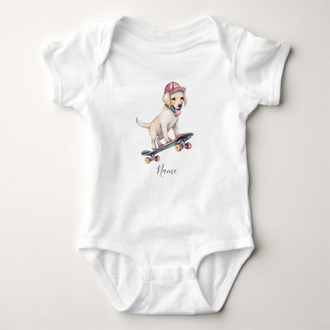 Watercolor Labrador Retriever Baby Bodysuit Baby Strampler (Vorderseite)