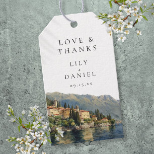Watercolor Lake Como Italienische Hochzeit Danke Geschenkanhänger
