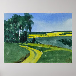 Watercolor Landscape Painting Poster
