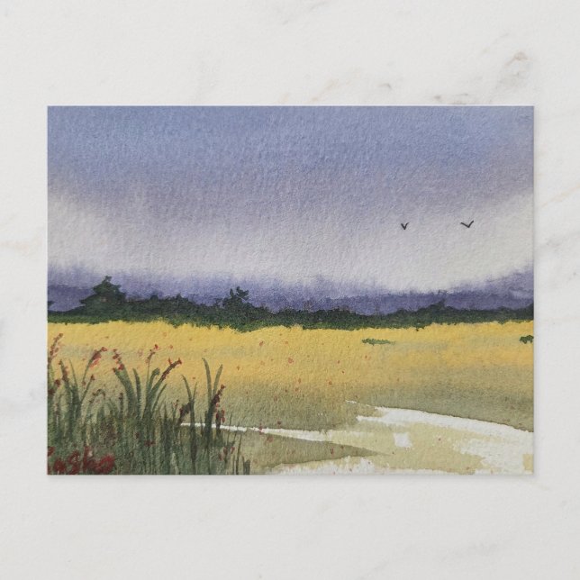Watercolor Landscape Painting  Postkarte (Vorderseite)