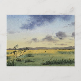 watercolor Landscape Painting Postkarte