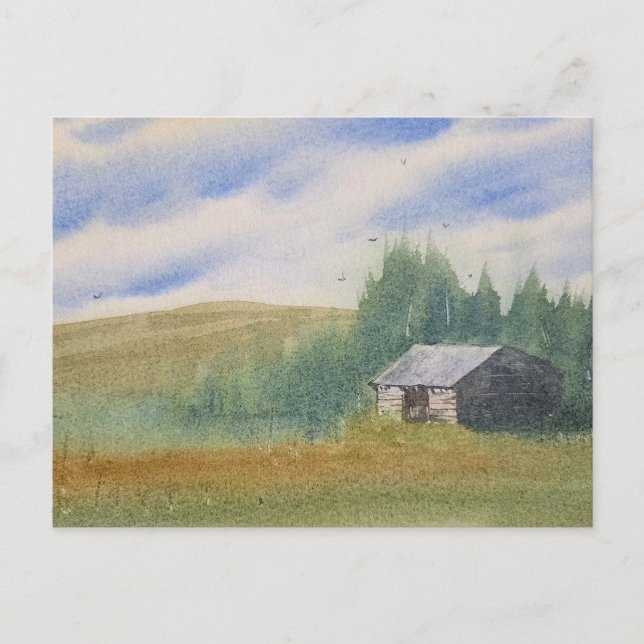 Watercolor Landscape Painting Postkarte (Vorderseite)