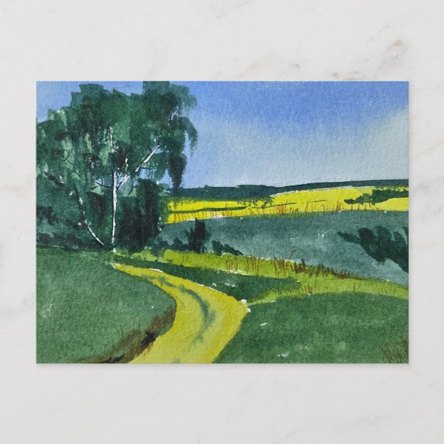 Watercolor Landscape Painting  Postkarte (Vorderseite)