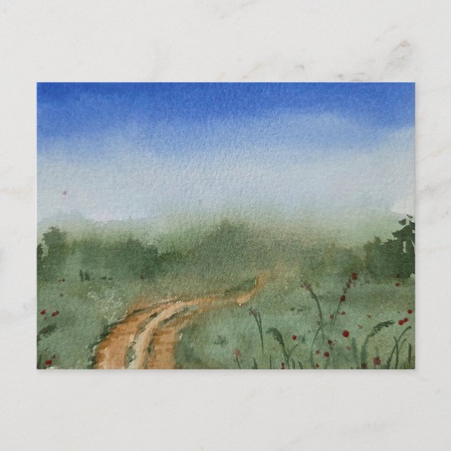 Watercolor Landscape Painting  Postkarte (Vorderseite)
