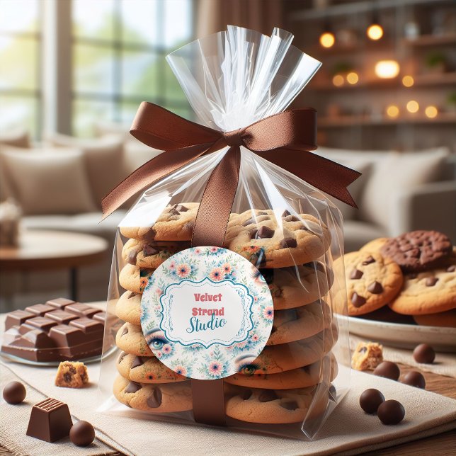 Watercolor Lash Artist Floral Beauty Business Runder Aufkleber (Von Creator hochgeladen)