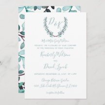 Watercolor Laurel Verlasse Monogram Wedding
