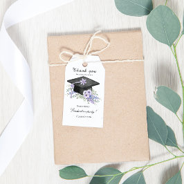 Watercolor  Lavander Purple Floral Graduation  Geschenkanhänger