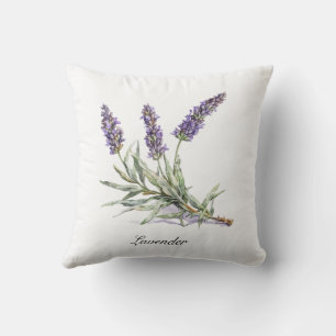 Watercolor-Lavendel-Botanik-Wellness individuell Kissen