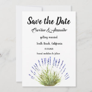 Watercolor Lavendel Kräuter Blumenzehen Save The Date