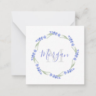 Watercolor Lavendel Wreath Mitteilungskarte