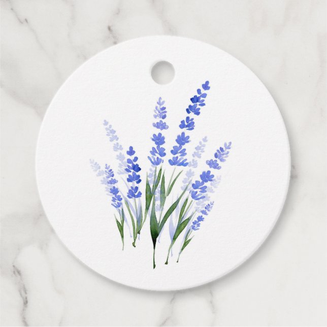 "Watercolor Lavender Bouquet Geschenkanhänger (Vorderseite)
