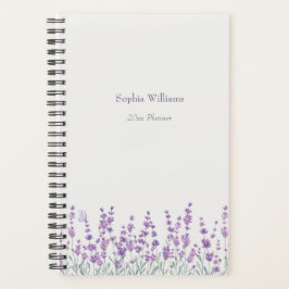 Watercolor Lavender Floral Purple Border Planner Planer