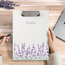 Watercolor Lavender Floral Purple Clipboard Klemmbrett
