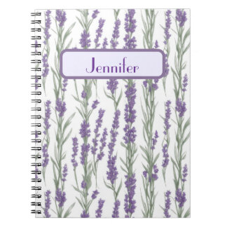 Watercolor Lavender Flowers Personalized Notizblock