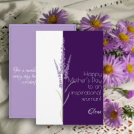 Watercolor lavender purple minimalist mother day feiertagskarte