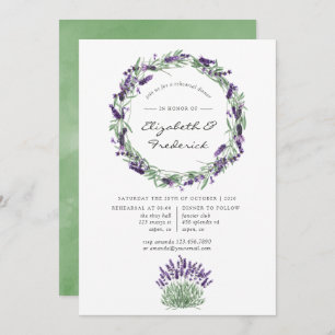 Watercolor Lavender Wedding Probe Dinner Einladung
