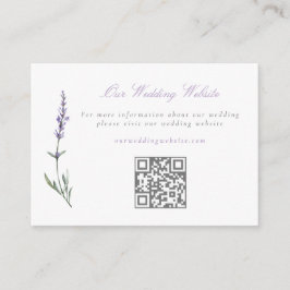 Watercolor Lavender Wedding Website QR Code Begleitkarte