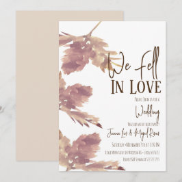 Watercolor Leaf Fall Script Hochzeit Einladung