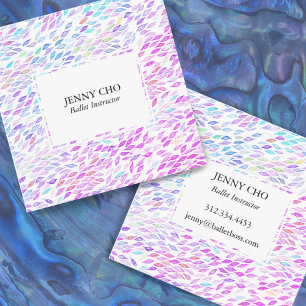 Watercolor Leaves Feathers Flow Modern Design Quadratische Visitenkarte