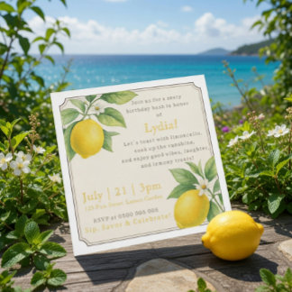 Watercolor Lemon Birthday Einladung
