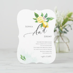Watercolor Lemon Blossom Sommerhochzeit Einladung