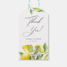 Watercolor Lemon Blossom Wedding Vielen Dank Geschenkanhänger