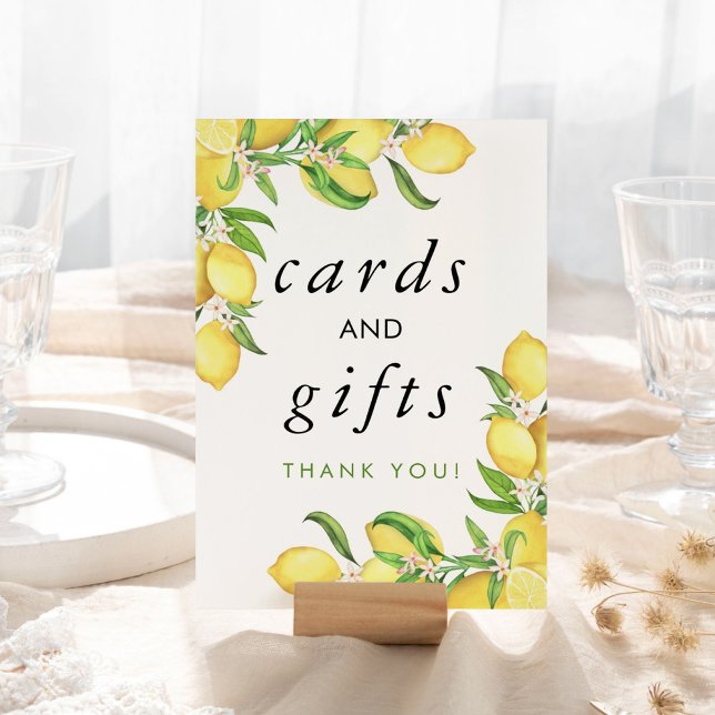 Watercolor Lemon Bridal Shower Cards & Gifts Tischnummer (Von Creator hochgeladen)