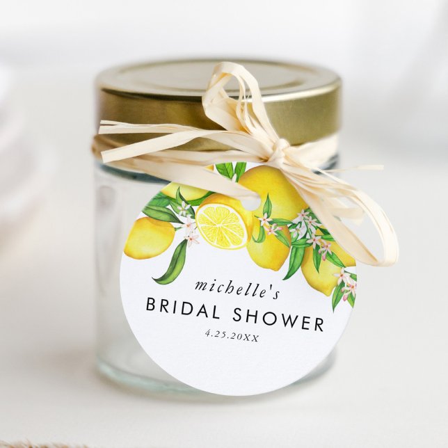 Watercolor Lemon Bridal Shower  Geschenkanhänger (Watercolor Lemon Bridal Shower Favor Tags)