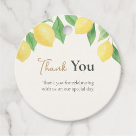 Watercolor Lemon Citrus Green Thank You Wedding Geschenkanhänger