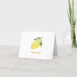 Watercolor Lemon Folded Thank You Card Dankeskarte