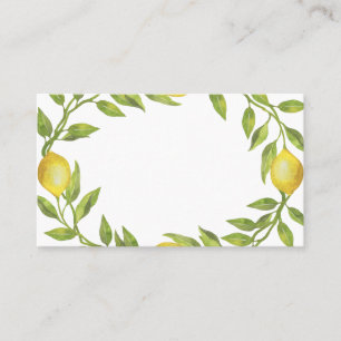 Watercolor Lemon Greenerity Wreath Wedding Platzkarte