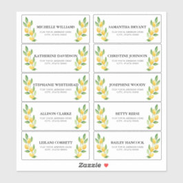 Watercolor Lemon Guest Address Labels