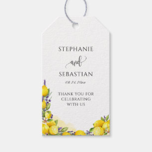 Watercolor Lemon Lavender Boho Wedding Geschenkanhänger