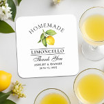 Watercolor Lemon Limoncello Wedding<br><div class="desc">Elegant Watercolor Lemon Greenerity Homemade Limoncello Hochzeit Vielen Dank Untersetzer</div>