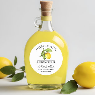 Watercolor Lemon Limoncello Wedding Danke Runder Aufkleber