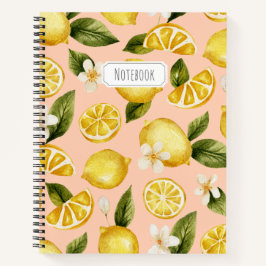 Watercolor Lemon Muster Notebook Notizbuch