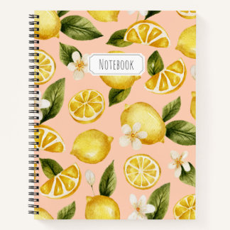 Watercolor Lemon Muster Notebook Notizbuch
