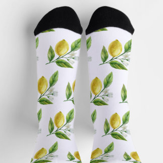 Watercolor Lemon Pattern Socks Socken