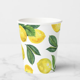 Watercolor Lemon Wedding | Summer Garden Citrus Pappbecher