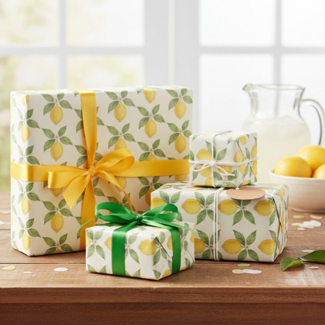 Watercolor Lemon Wrapping Paper Geschenkpapier (Von Creator hochgeladen)