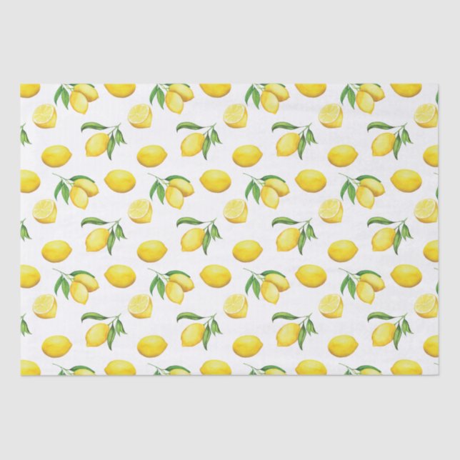 Watercolor Lemon Wrapping Paper Seidenpapier (Vorderseite)
