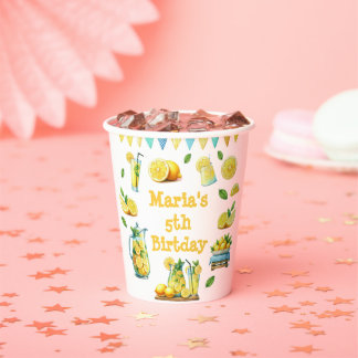 Watercolor Lemonade Geburtstagsparty Pappbecher