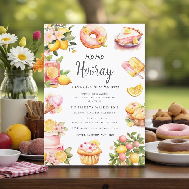 Watercolor Lemonade Sweet Treats Baby Shower Einladung (Von Creator hochgeladen)