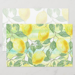 Watercolor Lemons Artisan Soap Product Wrap Paper Briefpapier