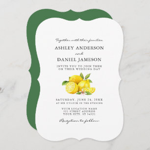 Watercolor Lemons Greenerity Wedding GB Einladung