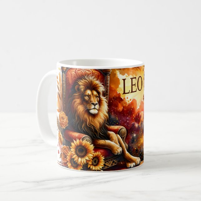 Watercolor Leo Kaffeetasse (Vorderseite Links)