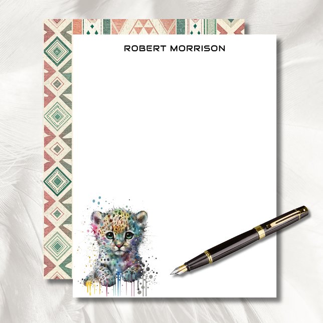 Watercolor Leopard Elegant Business Stationery  Briefbogen (Von Creator hochgeladen)