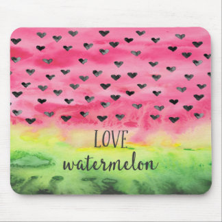 Watercolor-Liebe-Wassermelone-Herzen Mousepad